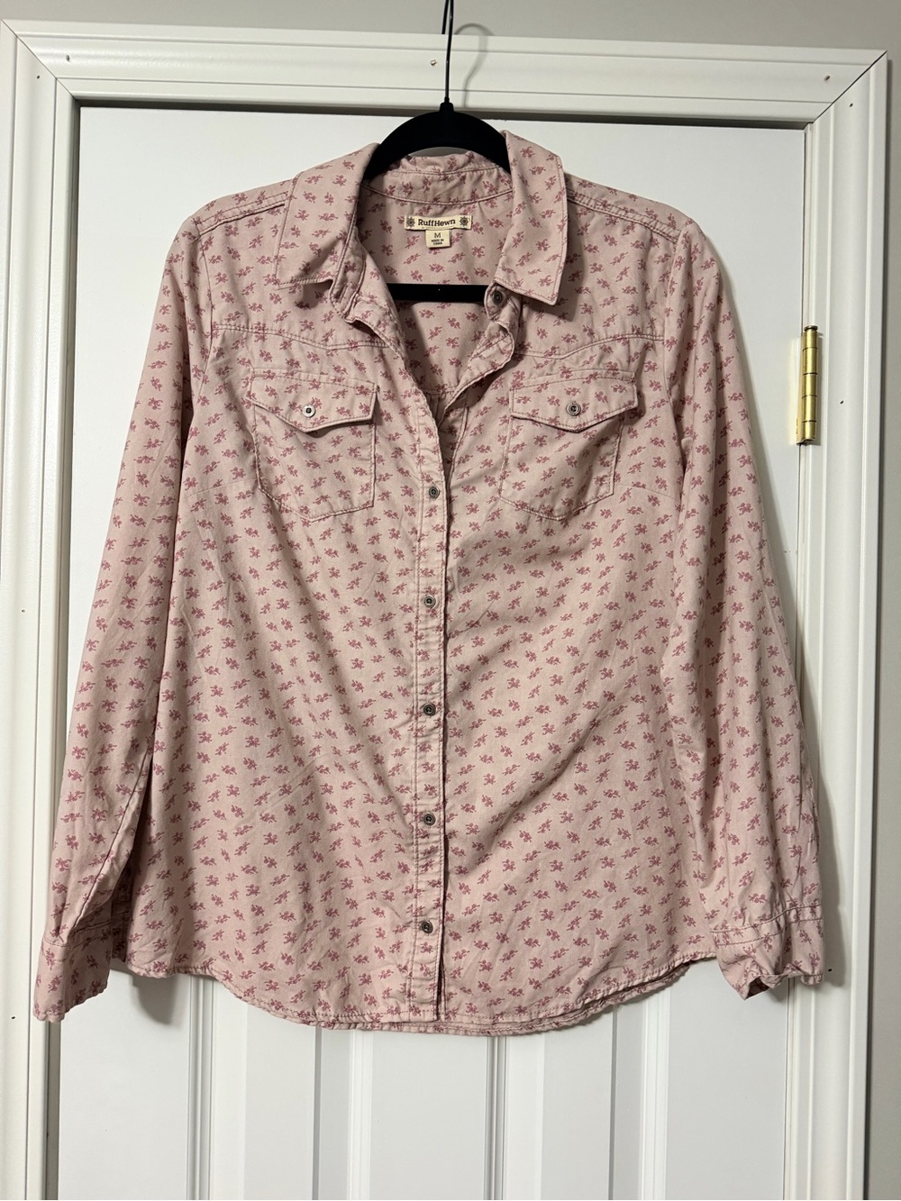 Ruff Hewn Soft Pink Printed Button-Up Shirt - M